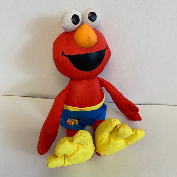 Toys 214 Sesame Street Elmo Bath Time Water Plush Doll Swim Hasbro